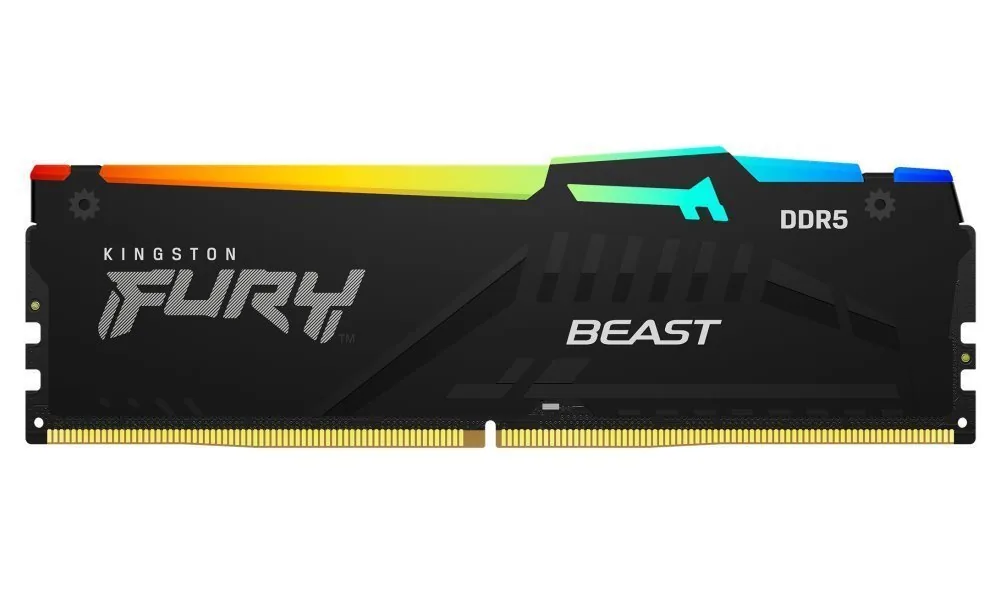 Kingston FURY Beast RGB - DDR5 - modul - 8 GB - DIMM 288-pin - 5600 MT/s / PC5-44800 - CL36 - 1.25 V - bez vyrovnávací paměti - on-die ECC - černá