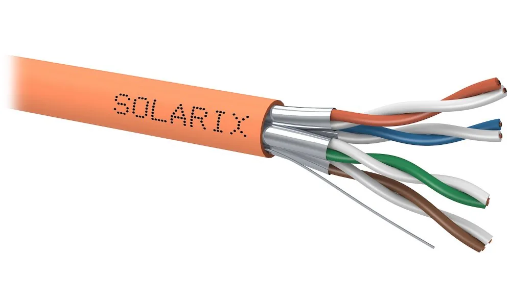 Instalacní kabel Solarix CAT6A STP LSOH B2ca-s1,d1,a1 500m/cívka SXKD-6A-STP-LSOH-B2ca