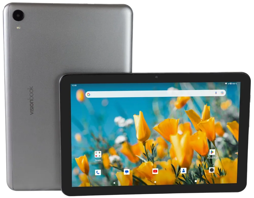 UMAX tablet PC VisionBook 10T LTE 10,1" IPS 1920x1200 T610 4GB 64GB Flash USB-C SD micro SIM Android 12 šedý