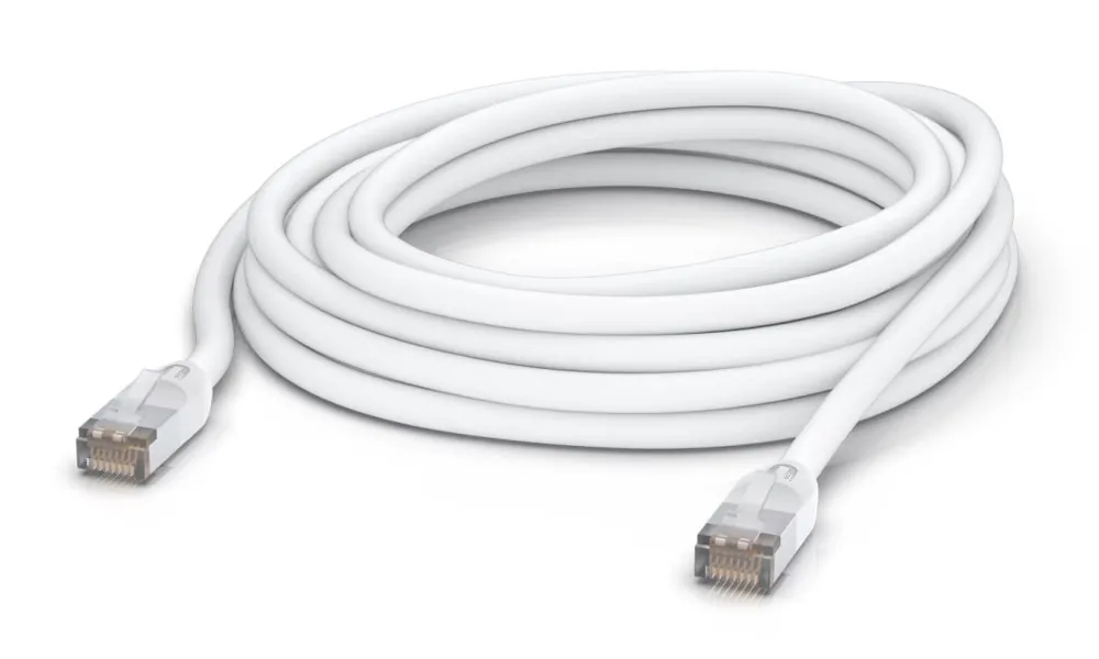 Ubiquiti UniFi - Patch kabel - RJ-45 (M) do RJ-45 (M) - 8 m - 6 mm - STP - CAT 5e - venkovní, drsný - bílá