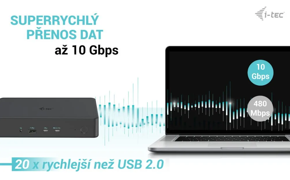 i-tec USB 3.0/USB-C/Thunderbolt 3 Professional Dual 4K Display Docking Station Gen2, PD 100W
