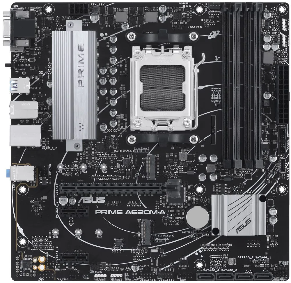 ASUS MB Sc AM5 PRIME A620M-A-CSM, AMD A620, 4xDDR5, 1xHDMI, 1xDP, 1xVGA, mATX