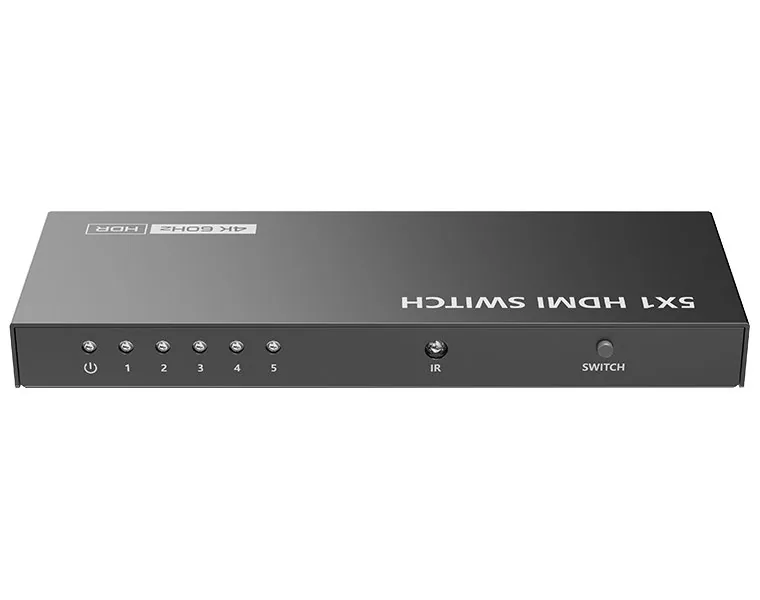 XtendLan HDMI prepínac, 5 vstupy 1 výstup, do 4k@60Hz (2160p), dálkové ovládání (IR)
