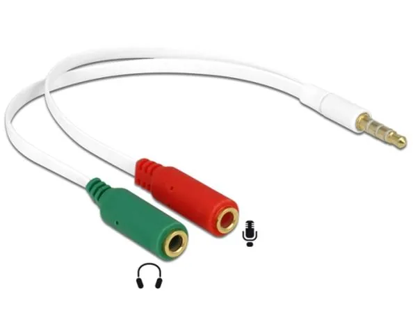 Delock - Audio kabel - mini-phone stereo 3.5 mm se zdířkami (female) do mini-phone stereo 3.5 mm s piny (male) - 20 cm - bílá