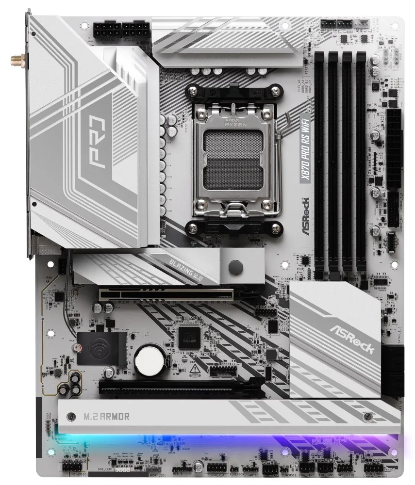 ASRock X870 Pro RS WiFi AMD X870 AM5 4x DDR5 DIMM 3x M.2 HDMI USB-C WiFi ATX