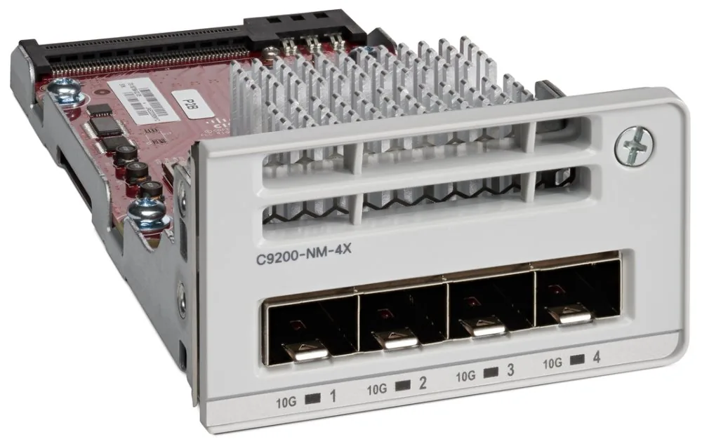 Cisco Catalyst 9200 Series Network Module - Expanzní modul - 10 Gigabit SFP+ x 4 - pro P/N: C9200-24PXG-10E, C9200-24T-10A, C9200-24T-10E, C9200-48P-10A, C9200-48P-10E