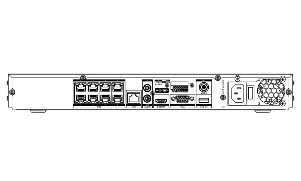 Hikvision NVR DS-7608NXI-I2 8P S(E) - 8x IP 32Mpix 256Mbit 2x HDD 1x LAN AcuSense PoE Rozpoznání obličeje