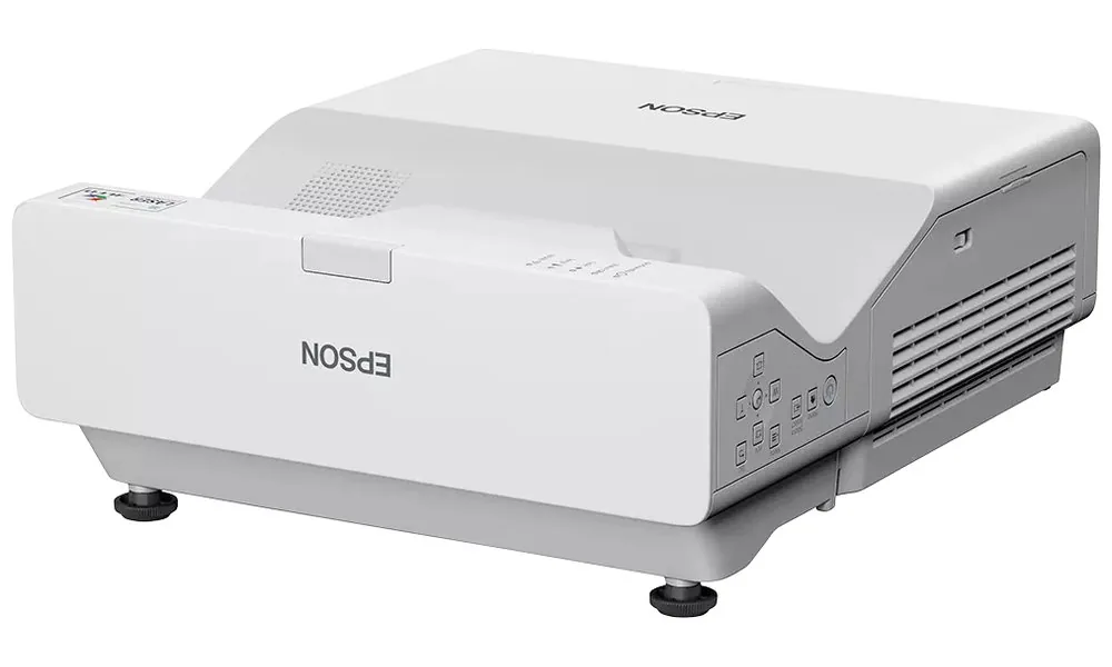 Epson EB-760WI - 3LCD projektor - 4100 lumeny (bílá) - 4100 lumeny (barevný) - WXGA (1280 x 800) - 16:10 - ultra short-throw objektiv - 802.11a/b/g/n/ac bezdrátový / LAN/ Miracast - bílá