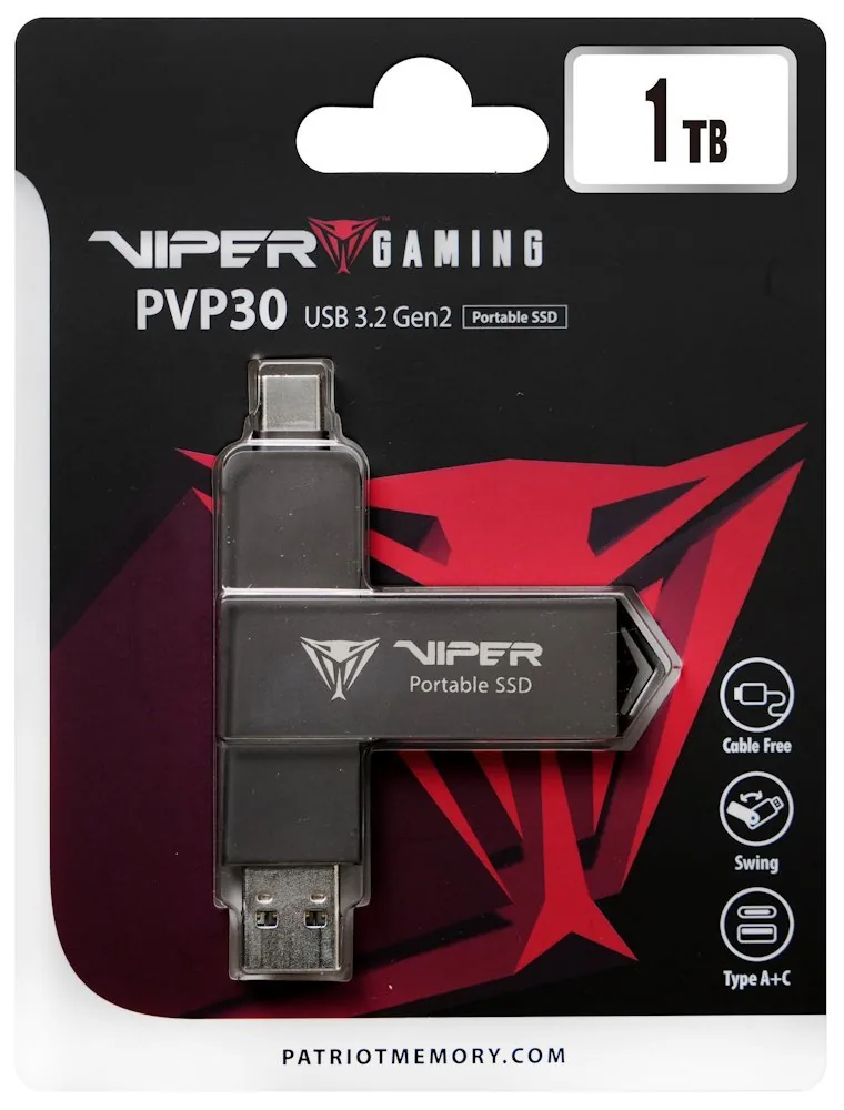 Patriot VIPER PVP30/1TB/SSD/Externí/Černá/3R