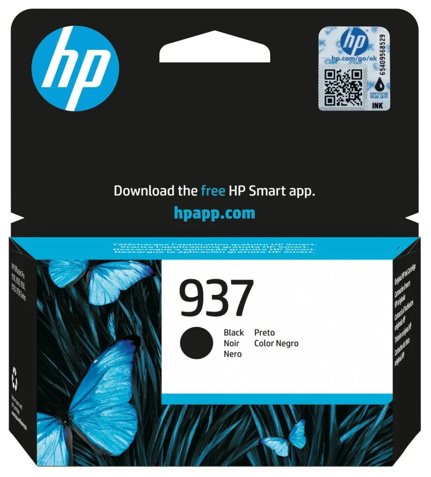 HP originální ink 4S6W5NE, HP 937, black, 1250str.
