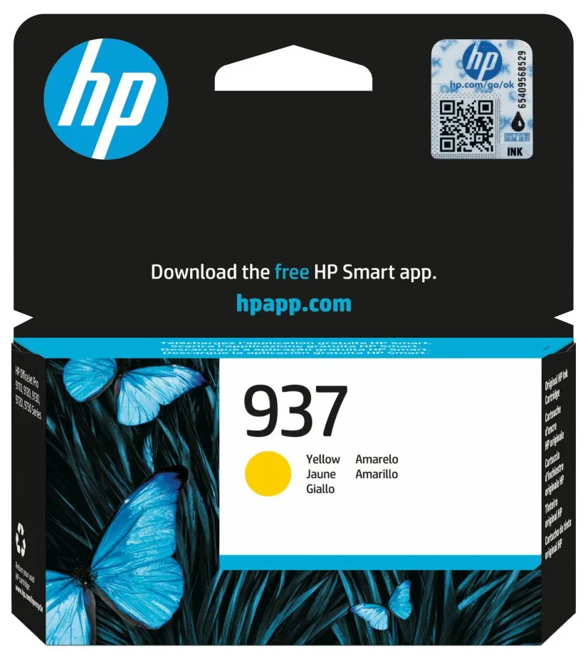 HP originální ink 4S6W4NE, HP 937, yellow, 800str.