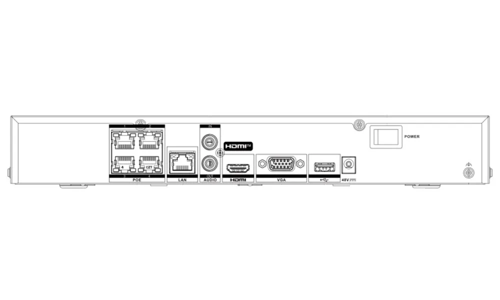 Hikvision DS-7604NXI-K1 4P(D), 4 kanálový AcuSense NVR s rozpoznáváním obličeje; 4xPoE