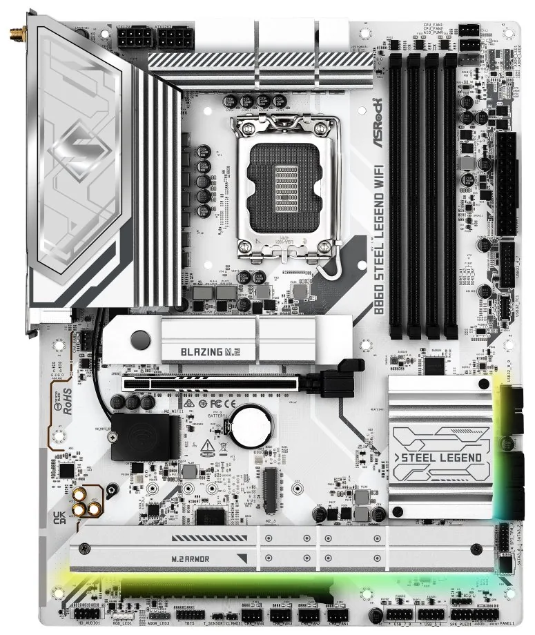 ASRock B860 Steel Legend WiFi Intel B860 LGA1851 4x DDR5 4x M.2 HDMI DP Thunderbolt 4 WiFi ATX