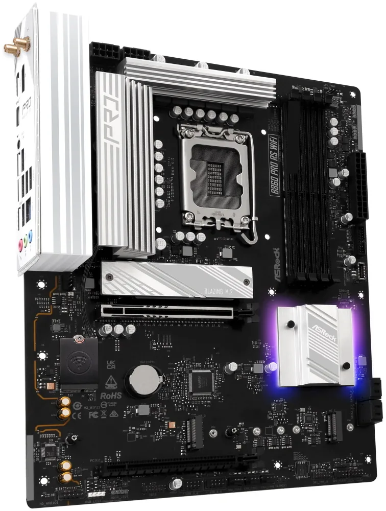ASRock B860 Pro RS WiFi Intel B860 LGA1851 4x DDR5 3x M.2 HDMI DP USB-C WiFi ATX