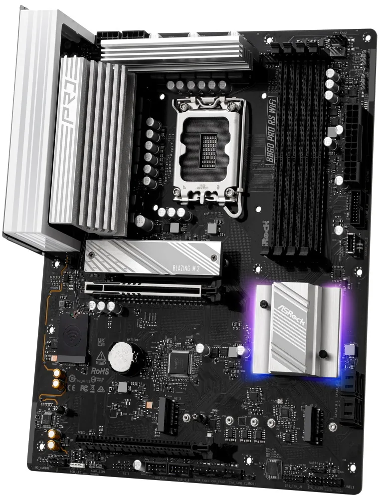 ASRock B860 Pro RS WiFi Intel B860 LGA1851 4x DDR5 3x M.2 HDMI DP USB-C WiFi ATX