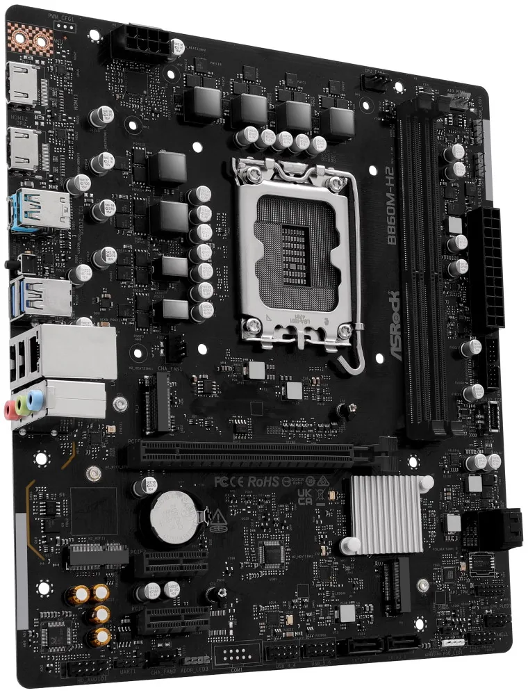 ASRock B860M-H2 Intel B860 LGA1851 2x DDR5 2x M.2 HDMI DP USB-C mATX