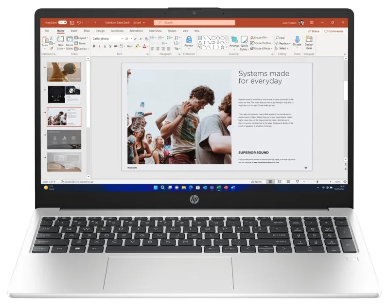 HP 250R G10, C3-100U, 15.6 FHD 300n, 16GB, SSD 512GB, W11Pro, 3-3-3, Silver