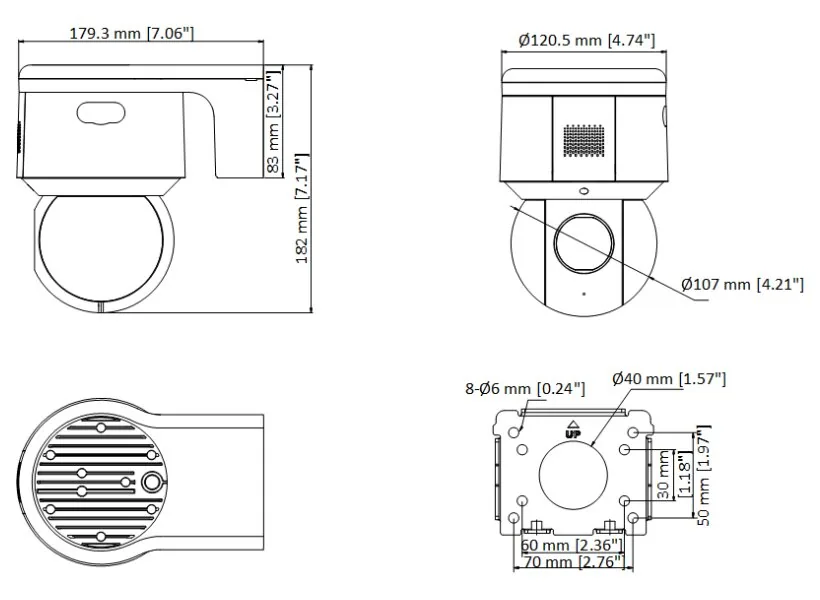 Hikvision DS-2DE3A404IWG-E - 4MPix IP PTZ kamera; 4x ZOOM, IR 50m, Audio, Alarm, mikrofon, reproduktor, blikač