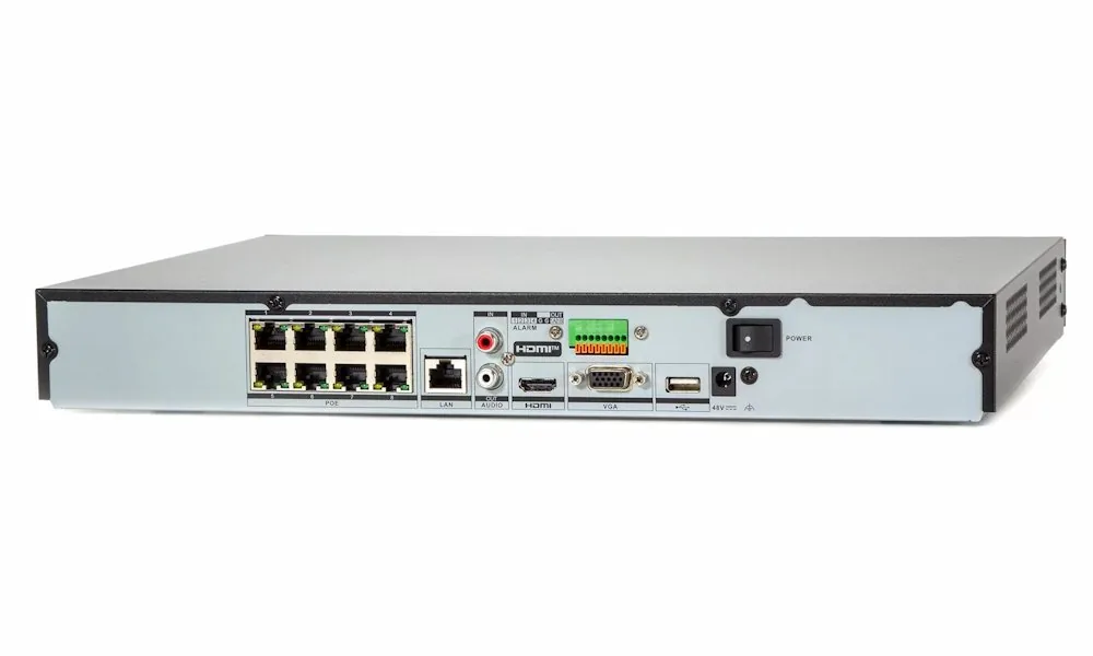 Hikvision NVR DS-7608NXI-K2 8P(D) - 8x IP 12Mpix 160Mbit 2x HDD 1x LAN Alarm I O 8x PoE AcuSense