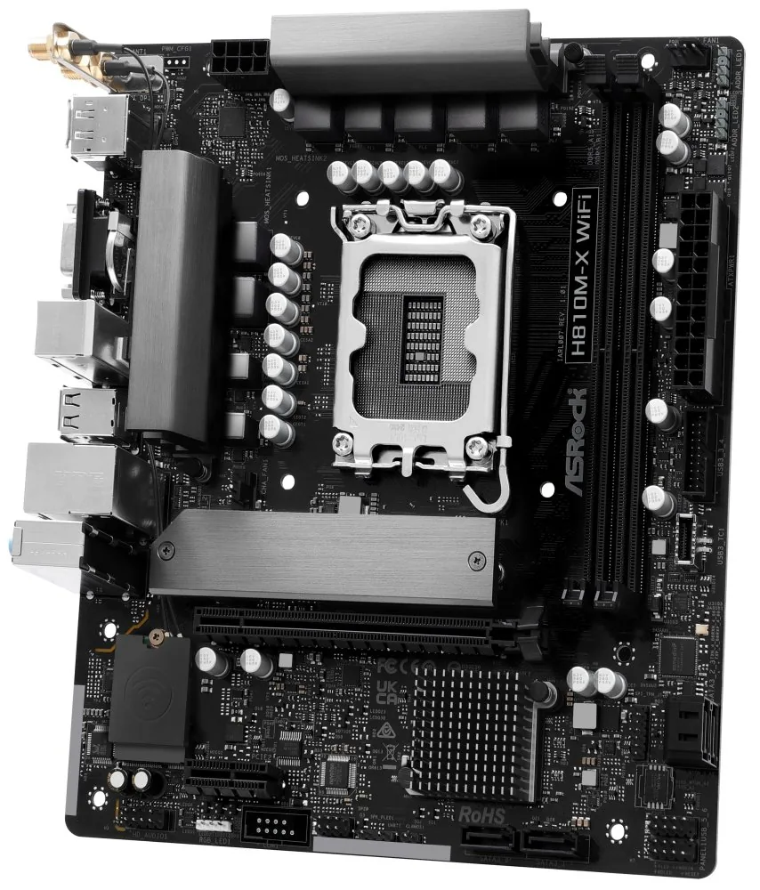 ASRock MB Sc LGA1851 H810M-X WIFI, Intel H810, 2xDDR5, 1xDP, 1xHDMI, 1xVGA, WiFi, mATX