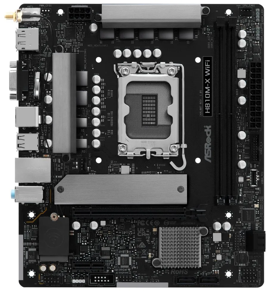 ASRock MB Sc LGA1851 H810M-X WIFI, Intel H810, 2xDDR5, 1xDP, 1xHDMI, 1xVGA, WiFi, mATX