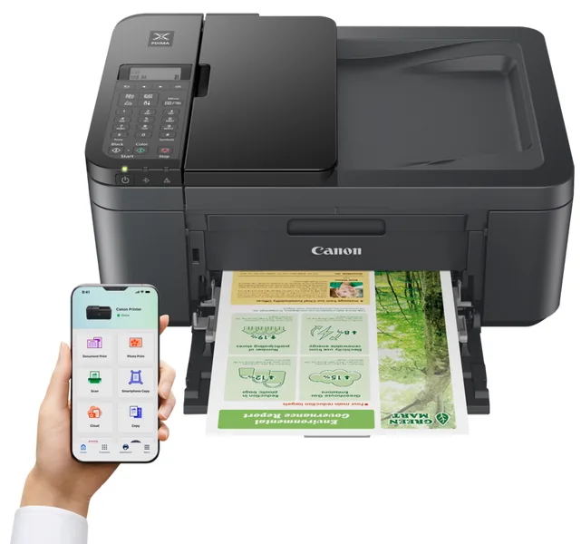 Canon PIXMA TR4755i - Multifunkční tiskárna - barva - tryskový - A4 (210 x 297 mm), Legal (216 x 356 mm) (originální) - A4/Legal (média) - až 6.4 stran/min. (kopírování) - až 8.8 ipm (tisk) - 100 listy - 33.6 Kbps - USB 2.0, Wi-Fi(n) - černá