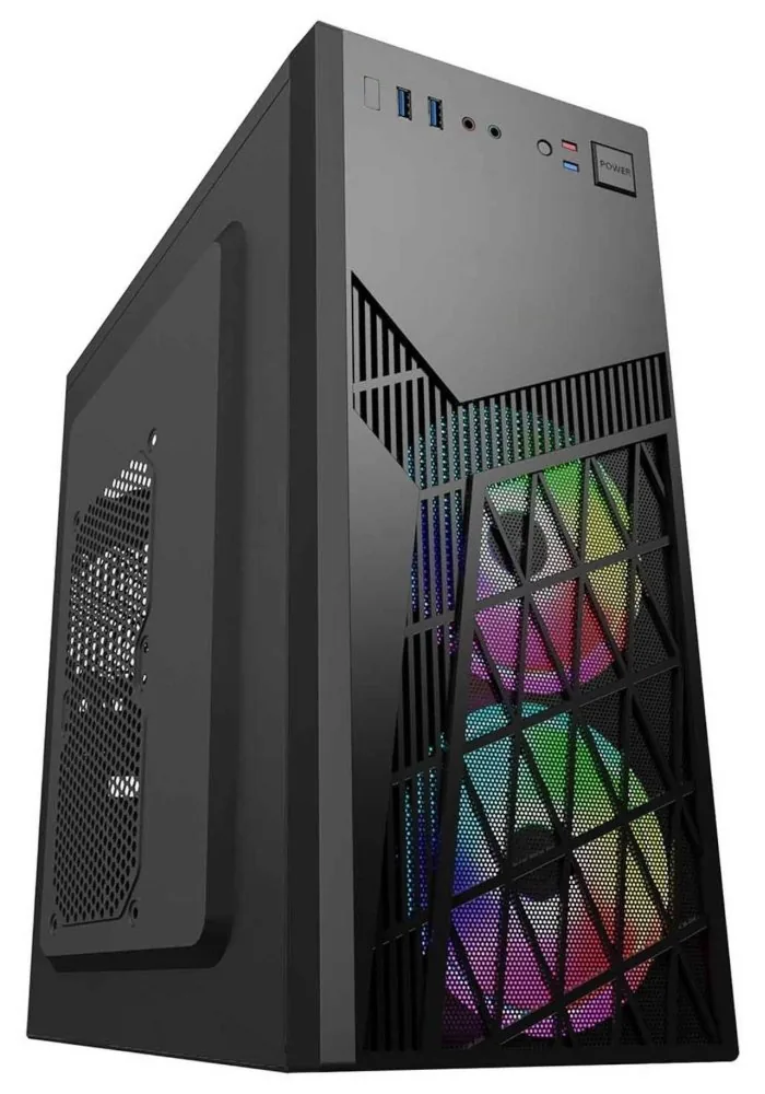 EUROCASE skříň ML N6-560B, ATX, 2x USB-A, 2x 120mm ARGB Fan, černá