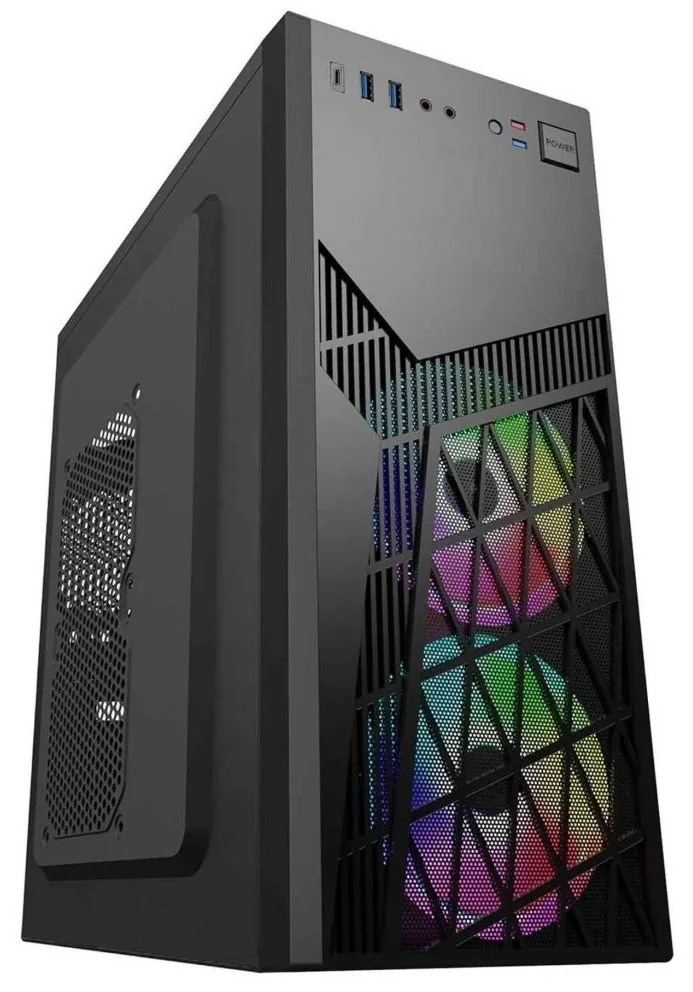 EUROCASE skříň ML N6-560B, ATX, 2x USB-A, 1x USB-C, 2x 120mm ARGB Fan, černá