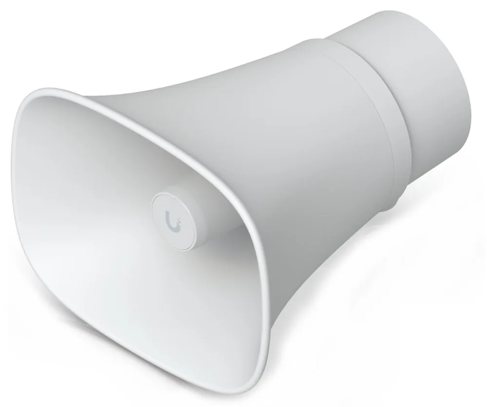 Ubiquiti UniFi AI Horn Speaker, venkovní PoE reproduktor s AI funkcemi, bílý