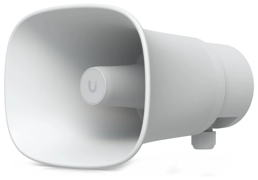 Ubiquiti UniFi AI Horn Speaker, venkovní PoE reproduktor s AI funkcemi, bílý
