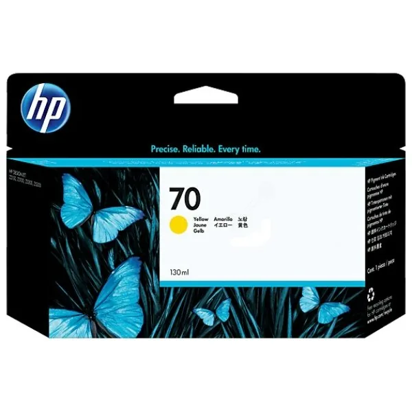 HP 70 - 130 ml - žlutá - originální - DesignJet - inkoustová cartridge - pro DesignJet HD Pro MFP, T120, Z2100, Z3100, Z3100ps, Z3200, Z3200ps, Z5200, Z5400
