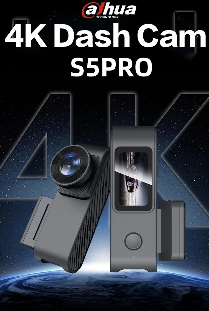 DAHUA kamera do auta S5PRO 4K Ultra HD rozlišení duální kamera USB-C Wi-Fi microSD slot