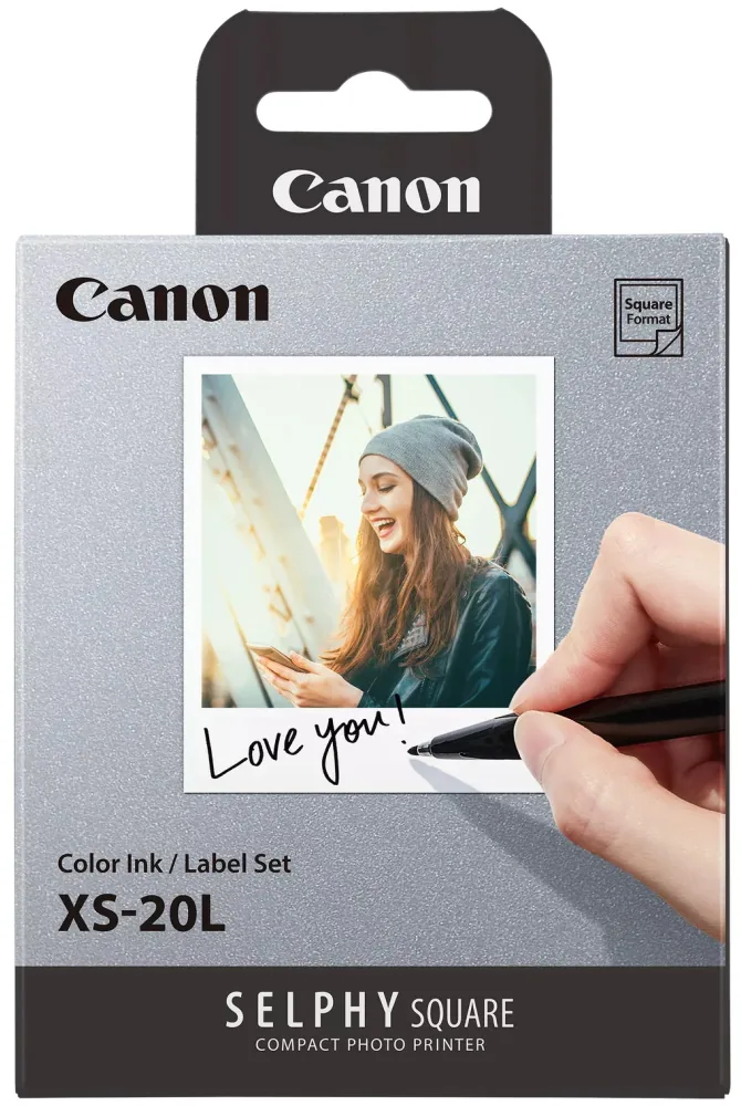 Canon XS-20L papír + ink, XS-20L, foto papír, samolepící, 4119C002, bílý, 20 ks, termosublimační,Canon SELPHY Square QX10