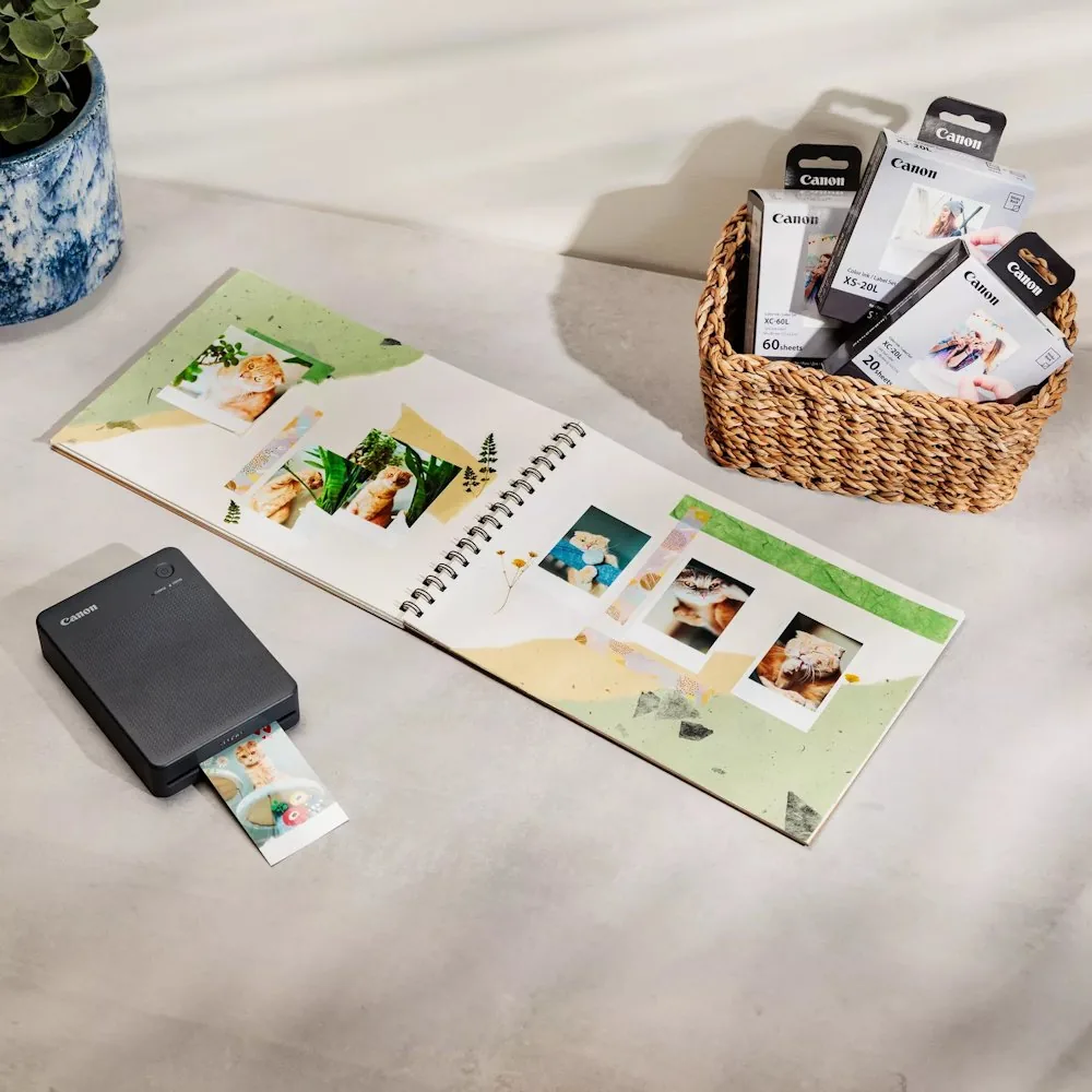 Canon XC-60L papír + ink, XC-60L, foto papír, samolepící, 6756C001, bílý, 60 ks, termosublimační,SELPHY Square QX20