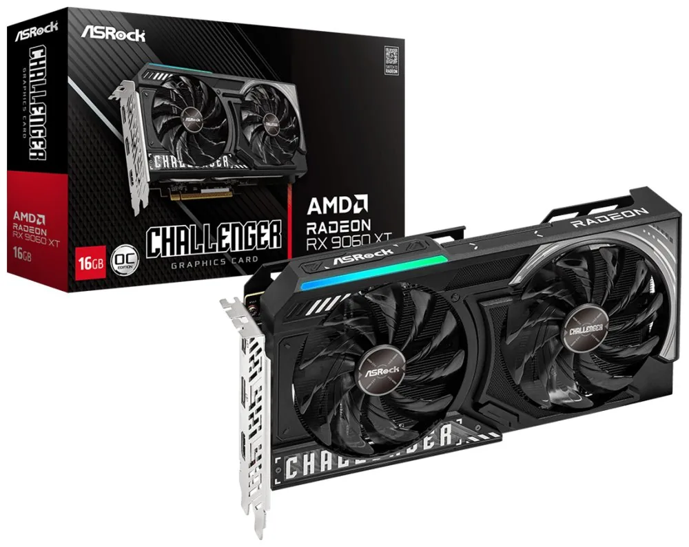 ASRock AMD Radeon RX 9060 XT Challenger 16GB OC 16GB GDDR6 PCI-E HDMI 2x DP