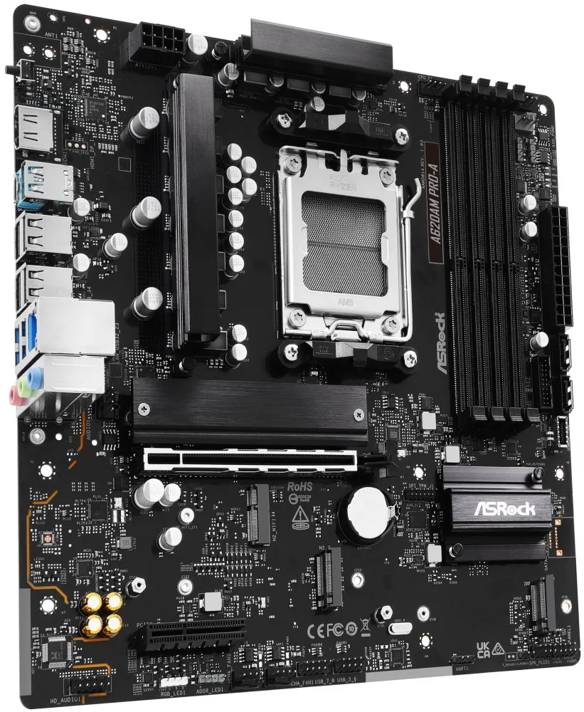 ASRock A620AM Pro-A AMD A620A AM5 4x DDR5 DIMM 3x M.2 HDMI USB-C mATX