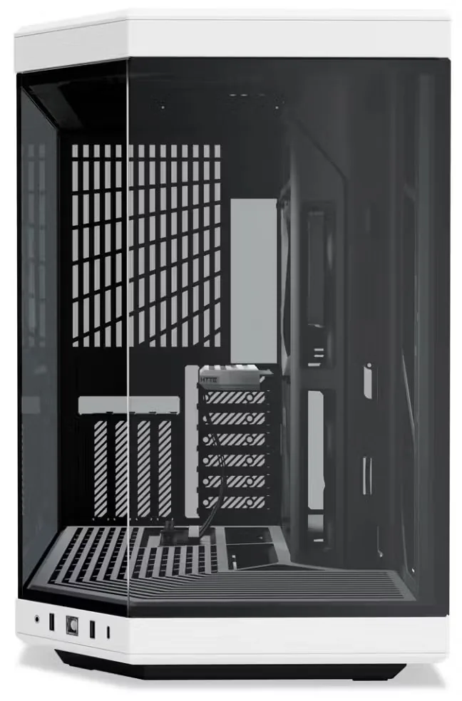 HYTE skříň Y70 Panda levé a přední sklo Riser PCIe 4.0 bez zdroje 1x USB-C 2x USB-A