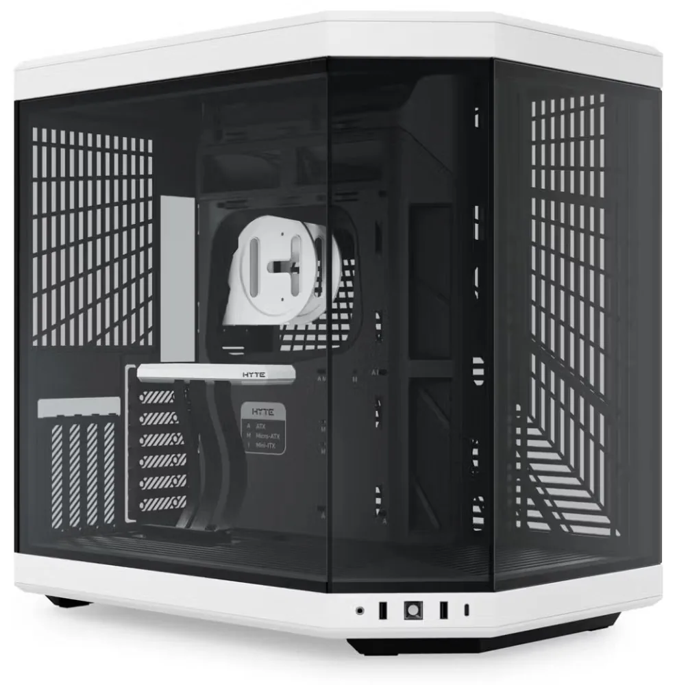 HYTE skříň Y70 Panda levé a přední sklo Riser PCIe 4.0 bez zdroje 1x USB-C 2x USB-A