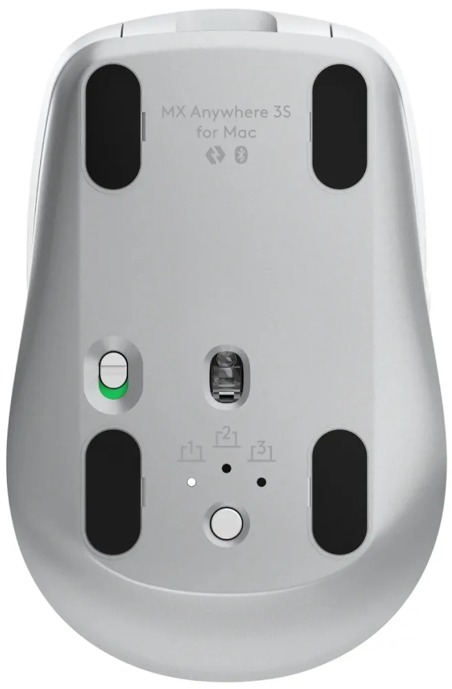 Logitech Master Series MX Anywhere 3S for Mac - Myš - 6 tlačítka - bezdrátový - Bluetooth - bledě šedá