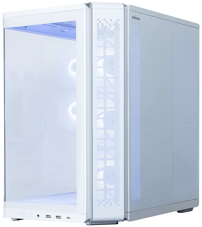 Zalman skříň P60 ATX 5x120mm ARGB fan 2xUSB 3.0 USB-C panoramatická bílá