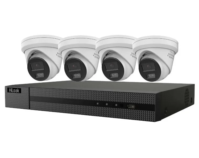 HiLook Powered by HIKVISION 4K Smart Hybrid Light KIT Turret 2TB 1x NVR-108MH-C 8P 4x IPC-T280HA-LUF