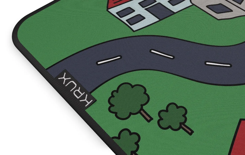 Krux podložka na stůl Space City MAX 60x120 cm voděodolná design dětské město
