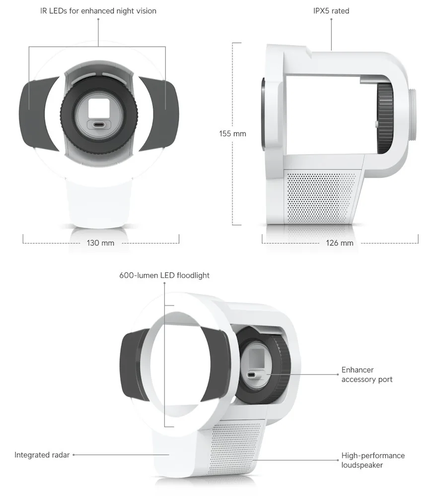 Ubiquiti UniFi Protect Pro Bullet Enhancer IR+reflektor+radar pro G6 Pro Bullet AI Pro bílý