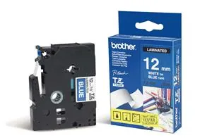 Brother TZe-535 - Bílá na modré - Role (1,2 cm x 8 m) 1 kazeta/y lamino páska - pro Brother PT-D210, D600, H110; P-Touch PT-1005, D450, D800, P300; P-Touch Cube Pro PT-P910