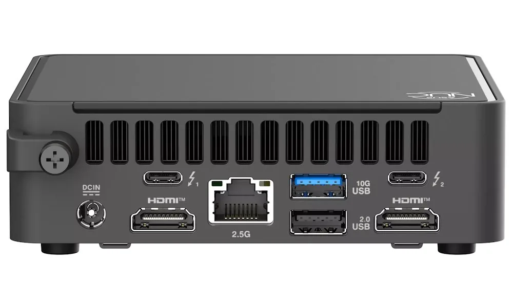 ASUS NUC 15 Pro Slim Kit RNUC15CRKC700002 - Barebone - mini PC 1 x Core 7 240H / až 5.2 GHz - RAM 0 GB - Intel Graphics - Gigabit Ethernet, 2.5 Gigabit Ethernet, IEEE 802.11ax (Wi-Fi 6), Bluetooth 5.4, IEEE 802.11be (Wi-Fi 7) - černá