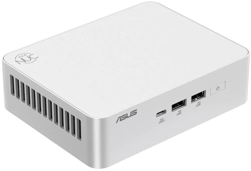 ASUS NUC 15 Pro+ RNUC15CRSU700002 - Barebone - mini PC 1 x Core Ultra 7 255H / až 5.1 GHz - RAM 0 GB - Arc Graphics 140T - Gigabit Ethernet, 2.5 Gigabit Ethernet, IEEE 802.11ax (Wi-Fi 6), Bluetooth 5.4, IEEE 802.11be (Wi-Fi 7) - stříbrná