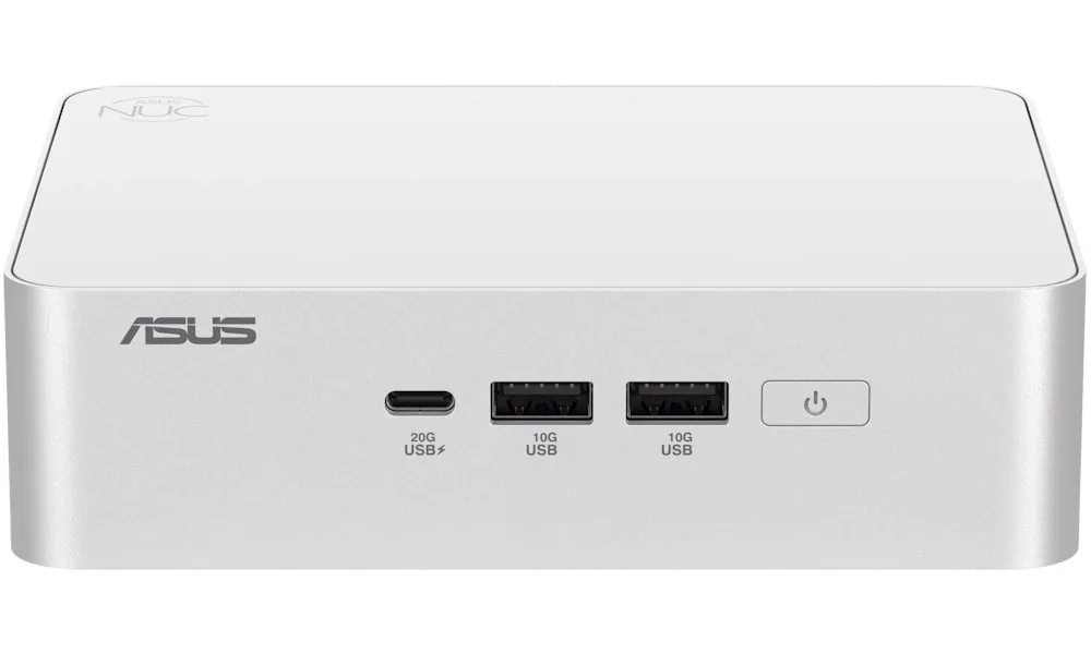 ASUS NUC 15 Pro+ RNUC15CRSU700002 - Barebone - mini PC 1 x Core Ultra 7 255H / až 5.1 GHz - RAM 0 GB - Arc Graphics 140T - Gigabit Ethernet, 2.5 Gigabit Ethernet, IEEE 802.11ax (Wi-Fi 6), Bluetooth 5.4, IEEE 802.11be (Wi-Fi 7) - stříbrná