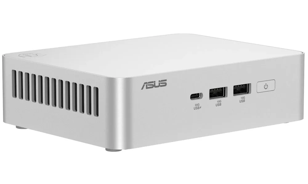 ASUS NUC 15 Pro+ RNUC15CRSU700002 - Barebone - mini PC 1 x Core Ultra 7 255H / až 5.1 GHz - RAM 0 GB - Arc Graphics 140T - Gigabit Ethernet, 2.5 Gigabit Ethernet, IEEE 802.11ax (Wi-Fi 6), Bluetooth 5.4, IEEE 802.11be (Wi-Fi 7) - stříbrná