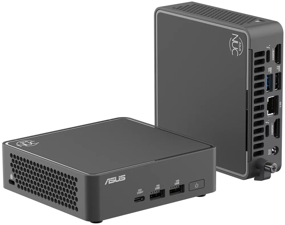 ASUS NUC 15 Pro RNUC15CRKU506302 - Mini PC Core Ultra 7 225H / až 4.9 GHz - RAM 16 GB - SSD 512 GB - NVMe - Arc Graphics 130T - Gigabit Ethernet, 2.5 Gigabit Ethernet, IEEE 802.11ax (Wi-Fi 6), IEEE 802.11be (Wi-Fi 7), Bluetooth 5.4 - žádný OS - monitor: ž