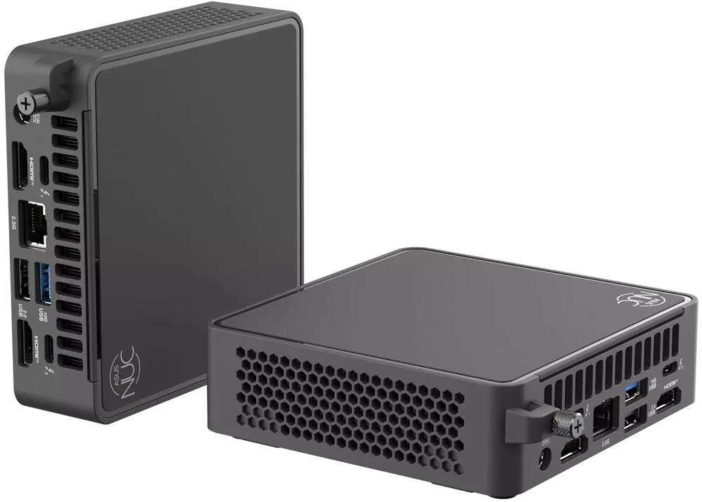 ASUS NUC 15 Pro RNUC15CRKU506302 - Mini PC Core Ultra 7 225H / až 4.9 GHz - RAM 16 GB - SSD 512 GB - NVMe - Arc Graphics 130T - Gigabit Ethernet, 2.5 Gigabit Ethernet, IEEE 802.11ax (Wi-Fi 6), IEEE 802.11be (Wi-Fi 7), Bluetooth 5.4 - žádný OS - monitor: ž